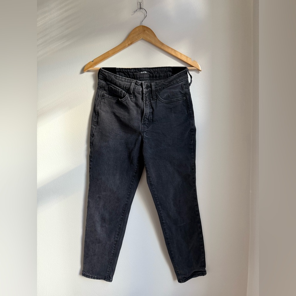 Old Navy Black High-Waisted OG Straight Ankle Jeans